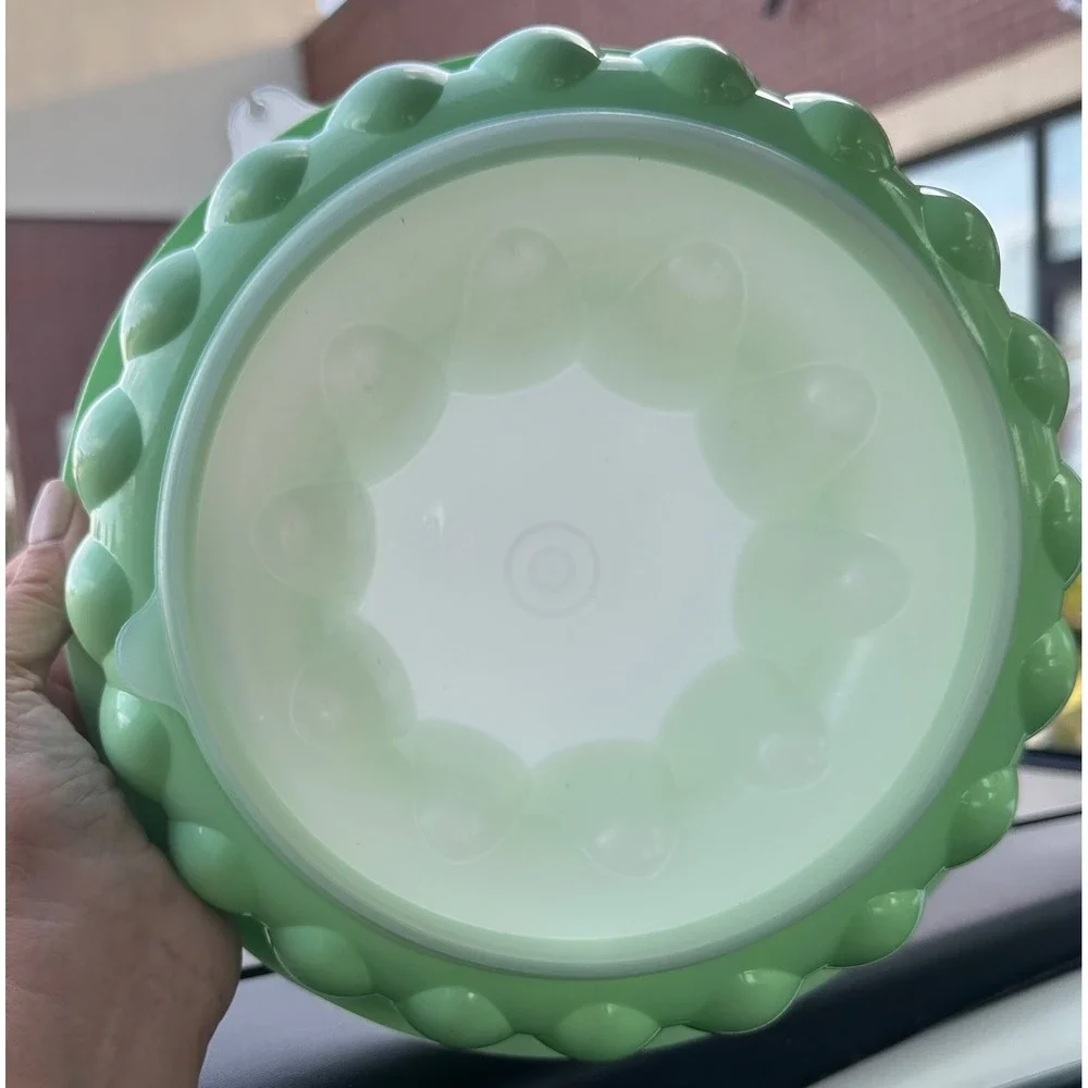 Tupperware Jel-Ring Mold Mint Green 1203-4 Fluted Gelatin Dessert Server USA